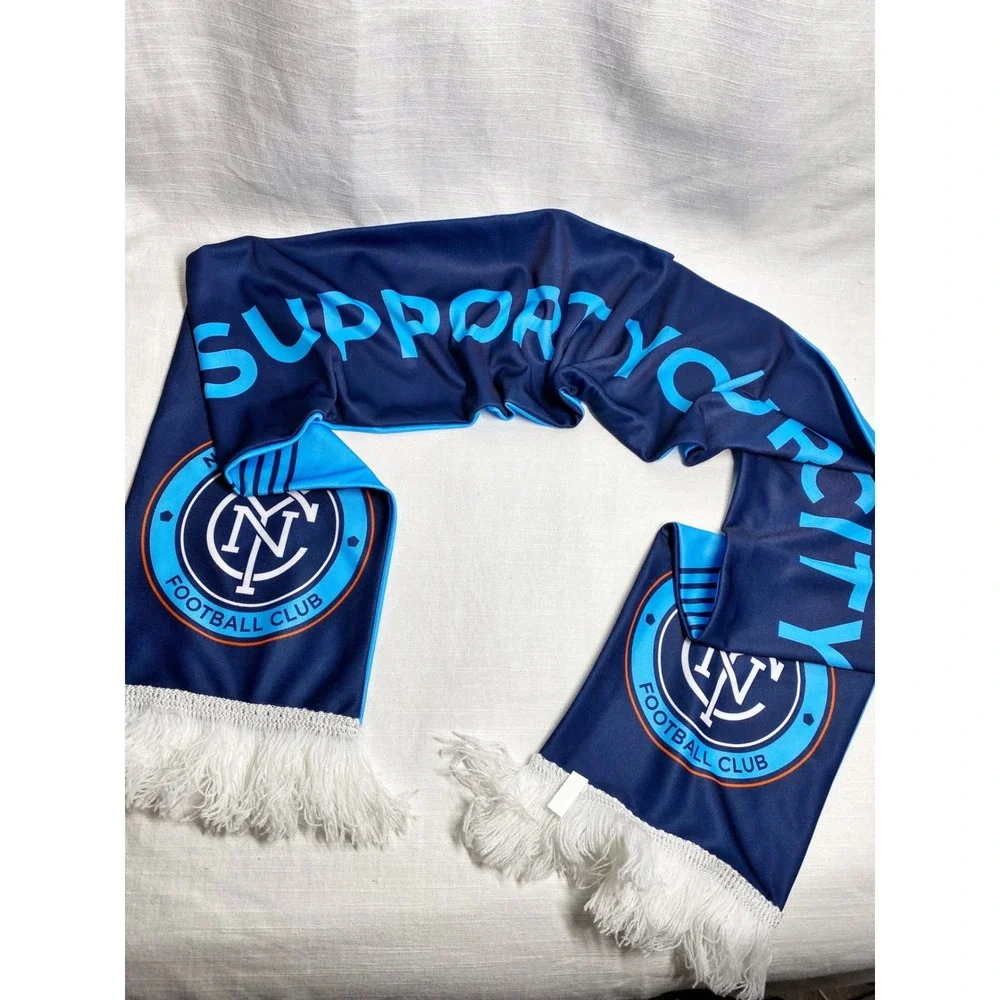 New York City FC *Lot of 2* NYCFC Soccer Scarves Blue Navy White Reversible